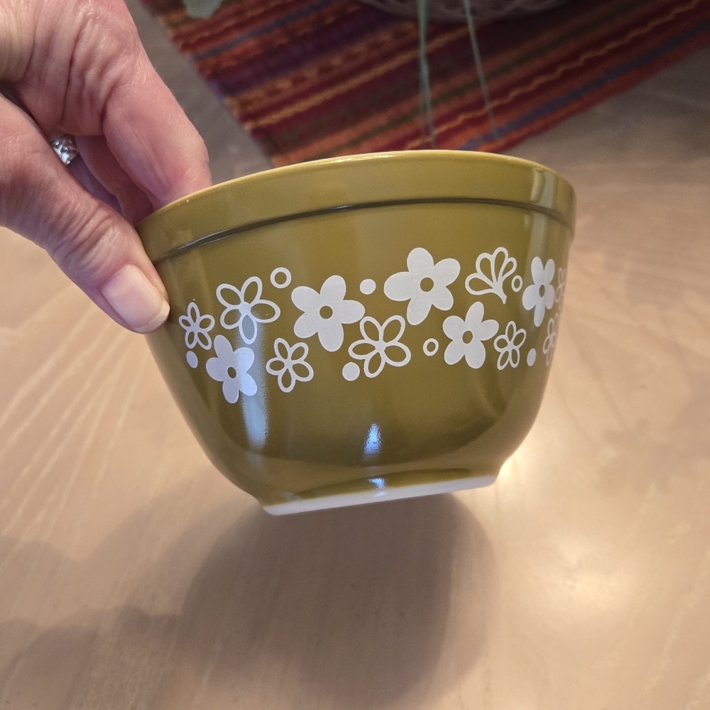 🟢 PYREX 401 — 5.75" — Spring Blossom Green (Crazy Daisy) - Picture 10 of 10